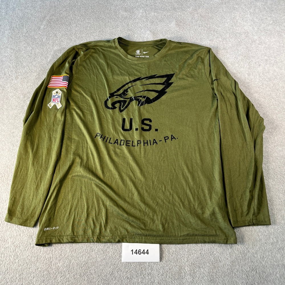 Philadelphia Eagles Shirt Mens XL Olive Green Nike Dri Fit Football NFL On Field